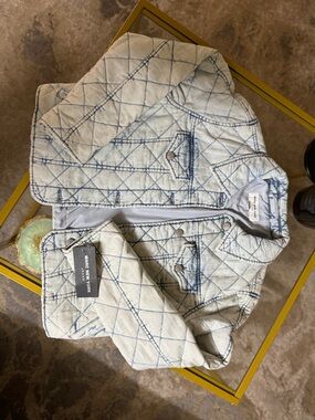 Marc New York Light Blue Quilted Denim-Style Kids Jacket